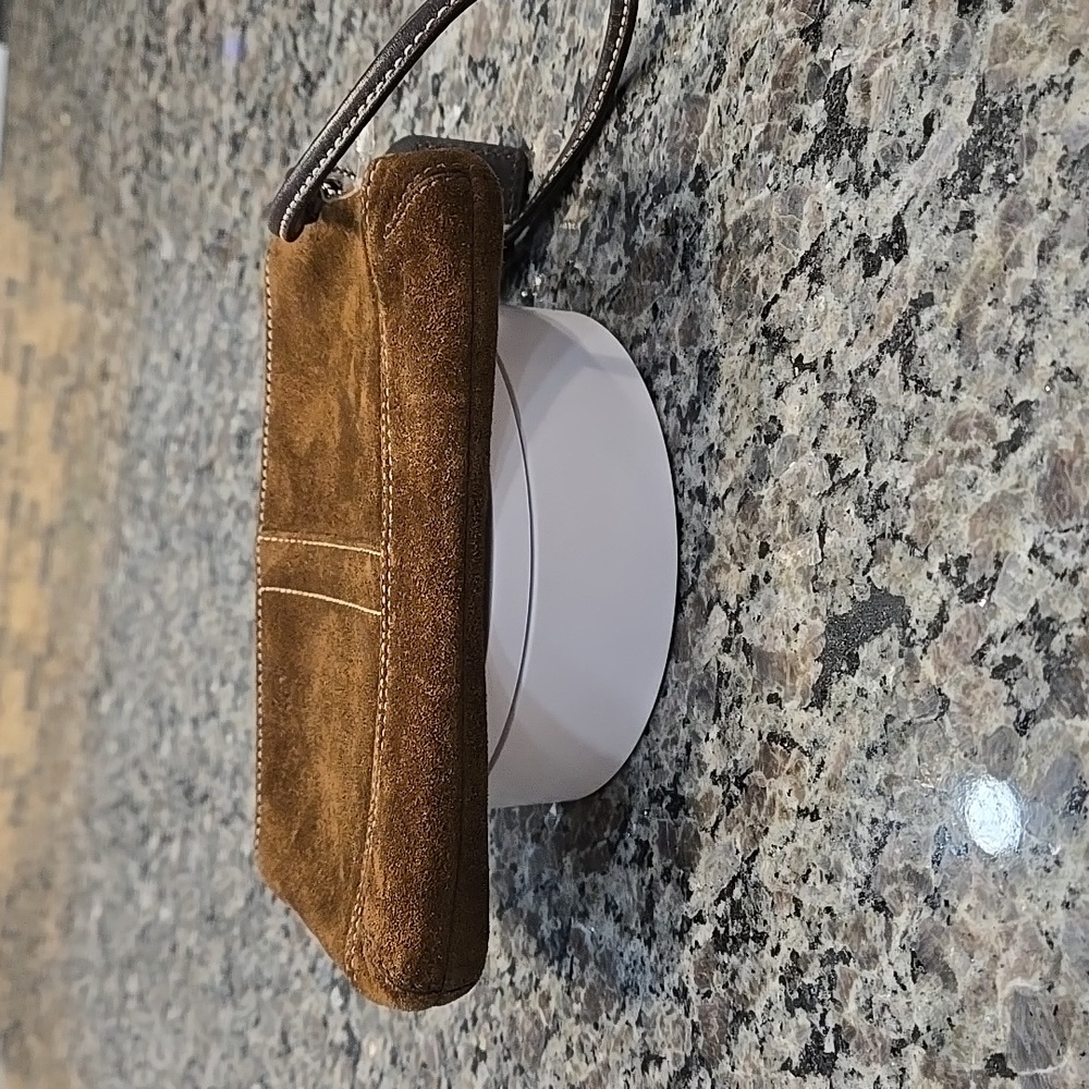 Coach Brown Suede Wristlet - Picture 7 of 8